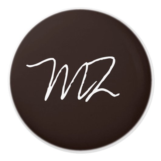 パーソナライズされた文字オン・ダークチョコレート セラミックノブ (正面)