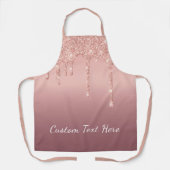 パーソナライズされた文字カスタムバラ金ゴールドグリッターエプロン エプロン (正面)