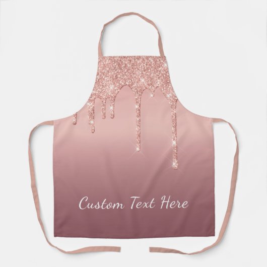 パーソナライズされた文字カスタムバラ金ゴールドグリッターエプロン エプロン (正面)
