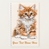 パーソナライズされた文字カスタムプランナーかわいいベビー猫 プランナー手帳 (正面)