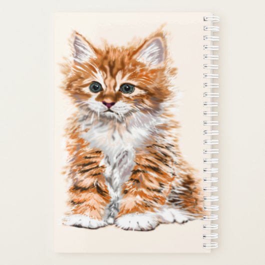 パーソナライズされた文字カスタムプランナーかわいいベビー猫 プランナー手帳 (裏面)