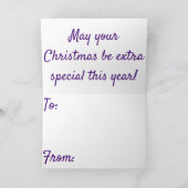 パーソナライズされた文字カラフルオーナメント シーズンカード (内部)