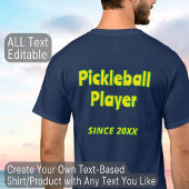 パーソナライズされた文字ピックボールまたは自分の文字の追加 Tシャツ