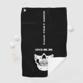 パーソナライズされた文字ブラックスカルハーフ顔マスクスタイル ゴルフタオル (インサイチュ)