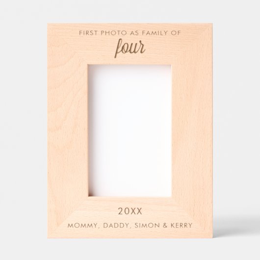 パーソナライズされた文字彫刻の最初の家族の写真 レーザー彫刻フレーム (正面)