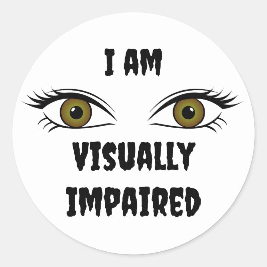 パーソナライズされた文字貧弱な目 ラウンドシール (正面)