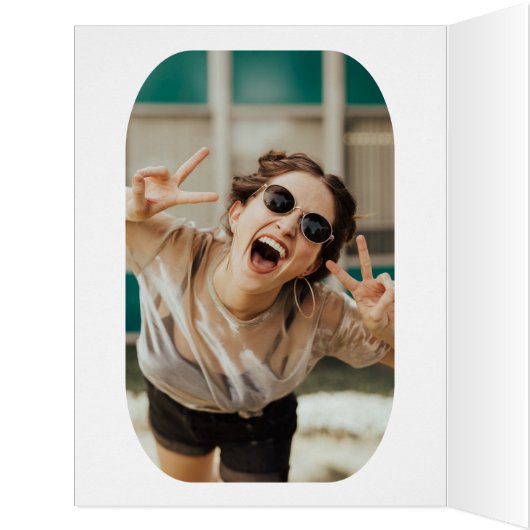 パーソナライズされた文字&フォトオタク系のおもしろい誕生日カード (内側(左))