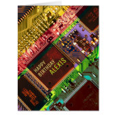 パーソナライズされた文字&フォトオタク系のおもしろい誕生日カード (正面)