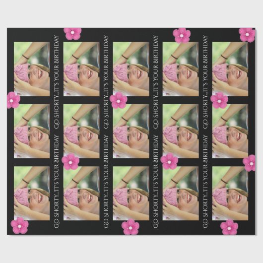 パーソナライズされた文字&フォト誕生日/任意の大事な行事 ラッピングペーパー (フラット)