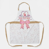 パーソナライズされた文字、水彩ハート、カップケーキ エプロン (正面)