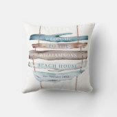 パーソナライズされた文字、流木テーマビーチ沿岸 クッション (裏面)