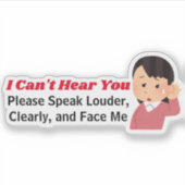 パーソナライズされた文字 – 聞く懸命のある女の子 シール (正面)