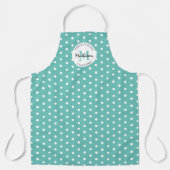 パーソナライズされた料理ヴィンテージティール（緑がかった色） エプロン (正面)