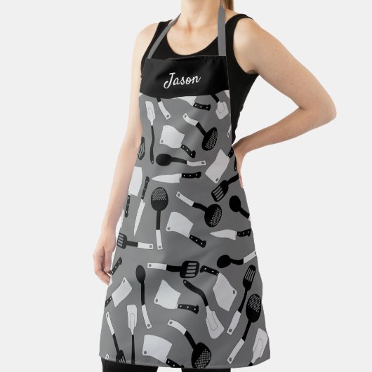 パーソナライズされた料理器具のパターン エプロン
