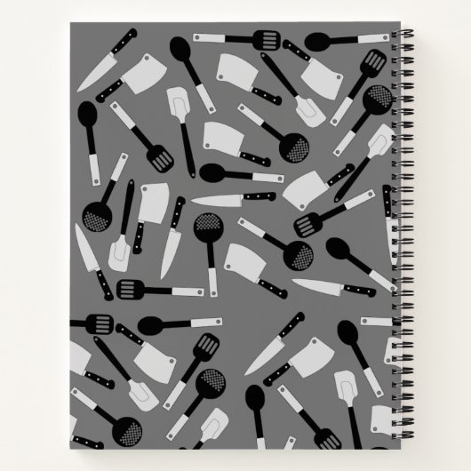 パーソナライズされた料理器具のパターン ノートブック (裏面)