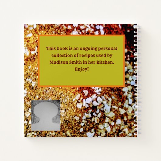 パーソナライズされた料理本 ノートブック (裏面)