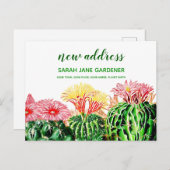 パーソナライズされた新住所サボテン吸肉植物 ポストカード (正面/裏面)