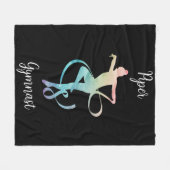 パーソナライズされた新体操レインボー体操選手 フリースブランケット (正面(横))