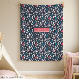 パーソナライズされた新学期パステルのギフト投げ フリースブランケット