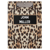 パーソナライズされた新学期ヒョウの皮 クリップボード (正面)