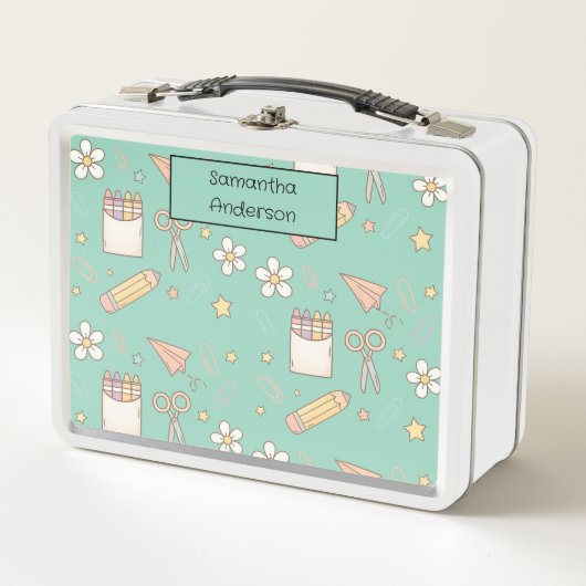 パーソナライズされた新学期子供へ- メタルランチボックス (正面)