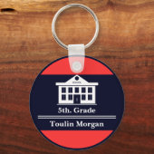パーソナライズされた新学期5日。等級 キーホルダー (正面)