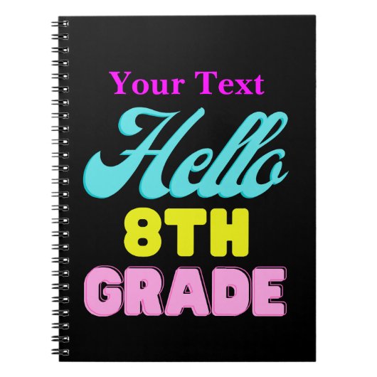 パーソナライズされた新学期、8級ノートブック ノートブック (正面)
