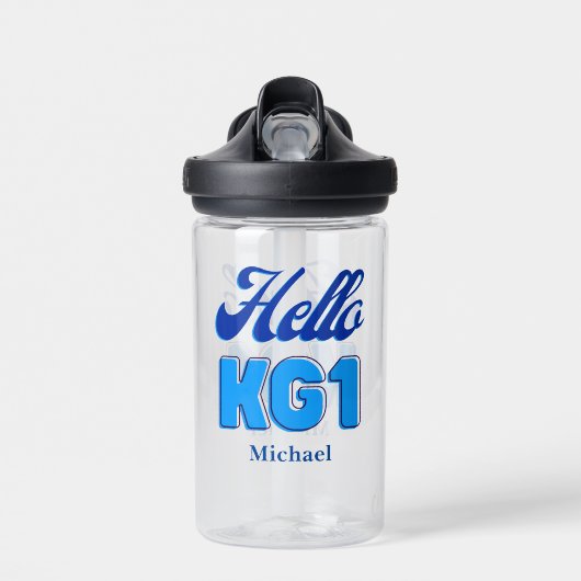 パーソナライズされた新学期、KG1、Hello Kg1 ウォーターボトル (正面)