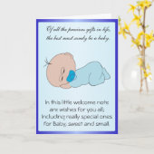 パーソナライズされた新生まれ男の赤ちゃん カード (黄色い花)