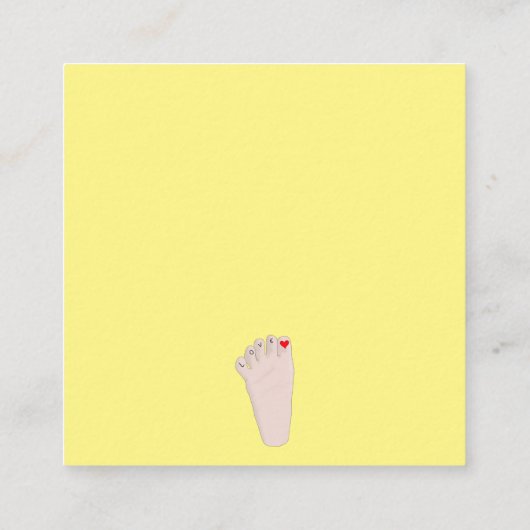 パーソナライズされた新生児ギフト誕生統計詳細 スクエア名刺 (裏面)