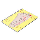 パーソナライズされた新生児ギフト誕生統計詳細 ノートブック (左側)