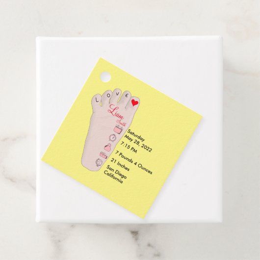 パーソナライズされた新生児ギフト誕生統計詳細 フェイバータグ (インサイチュ)