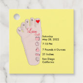 パーソナライズされた新生児ギフト誕生統計詳細 フェイバータグ (正面)