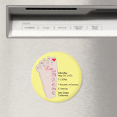 パーソナライズされた新生児ギフト誕生統計詳細 マグネット (インサイチュ (食洗機))