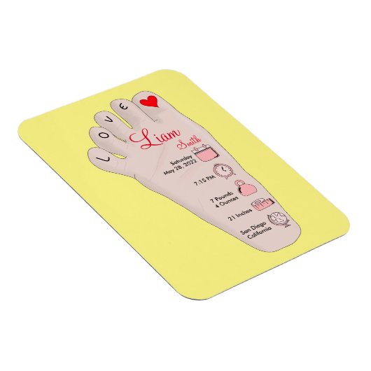 パーソナライズされた新生児ギフト誕生統計詳細 マグネット (右側)