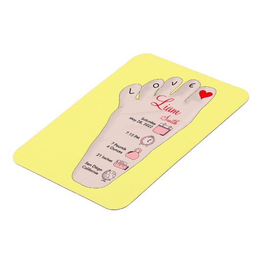 パーソナライズされた新生児ギフト誕生統計詳細 マグネット (左側)