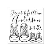 パーソナライズされた新生児シューズ誕生発表 ラバースタンプ (インプリント)