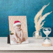パーソナライズされた新生児フォトクリスマスお祝い フォトプラーク (側面)