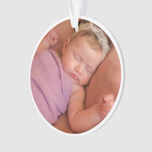 パーソナライズされた新生児写真 オーナメント (正面)