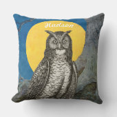 パーソナライズされた新生児少年の部屋かわいいフクロウ クッション (正面)