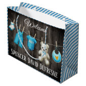 パーソナライズされた新生児 ラージペーパーバッグ (裏面アングル)