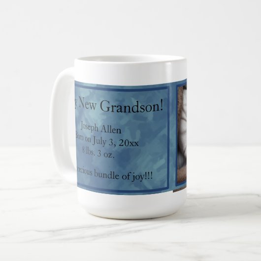 パーソナライズされた新生児/祖母おばさん… コーヒーマグカップ (正面左)