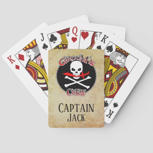パーソナライズされた新郎の乗組員 トランプ (裏面)