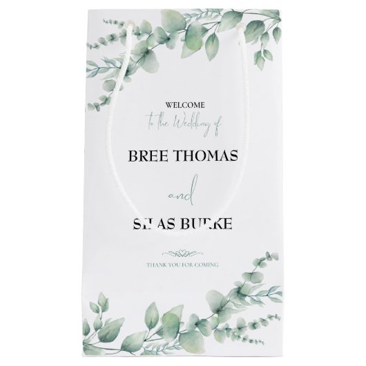 パーソナライズされた新郎名結婚前 スモールペーパーバッグ (正面)