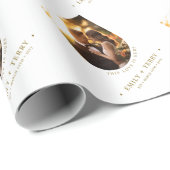 パーソナライズされた新郎新婦の結婚写真 ラッピングペーパー (ロールコーナー)