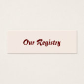 パーソナライズされた新郎新婦スキニーレジストリカード (正面)