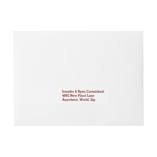 パーソナライズされた新郎新婦ラップ住所 シール ラップアラウンド宛名ラベル (正面)