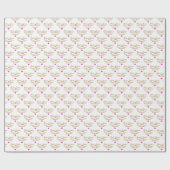 パーソナライズされた新郎新婦結婚のピンクハート ラッピングペーパー (フラット)