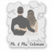 パーソナライズされた新郎新婦 シール (正面)