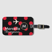 パーソナライズされた旅行水玉模様 ラゲッジタグ (正面横)